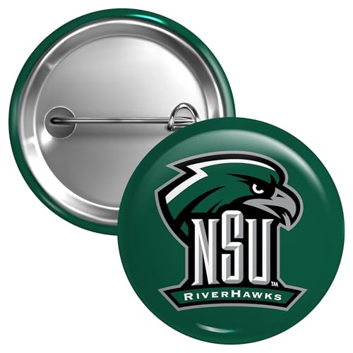 Northeastern State University Riverhawks Medium 2-Inch Button Pin Officially Licensed Collegiate Product