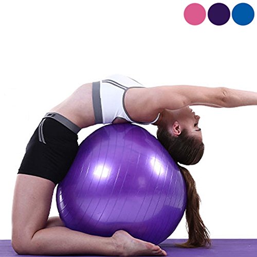 Gym Ball 55 Cm (22") - Ballon De Fitness, Yoga, Stabilité - Rouge - 600 Lb