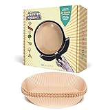 50 PCS Air Fryer Parchment Paper Liners 6.3'(16cm) + wall - Air Fryer Accessories For Medium & Small Air Fryer Liner Basket  - Unperforated Parchment Paper Rounds & Non-Stick Silicone Air Fryer Liners
