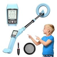 DR.ÖTEK Metal Detector for Kids, Lightweight Kids Metal Detector with Intuitive LCD Display, Adjustable 27.5”-39.7” Waterproof Metal Detectors with 6.6 Inch Coil for Kid Aged 3-12, Blue