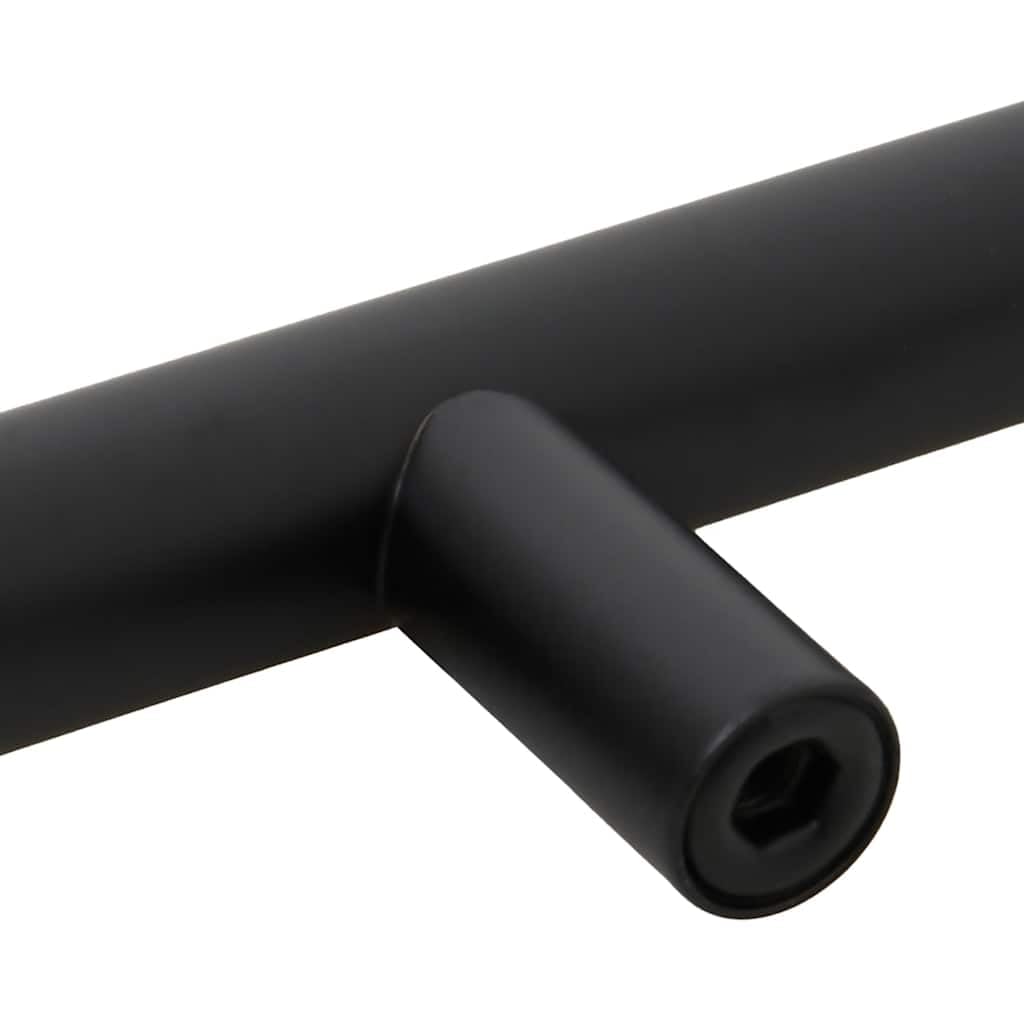 Tirador en T para muebles, 10 unidades, color negro, distancia entre orificios, 160 mm, acero inoxidable con recubrimiento en polvo para armario, cajón, puerta, cómoda, cocina, baño, montaje