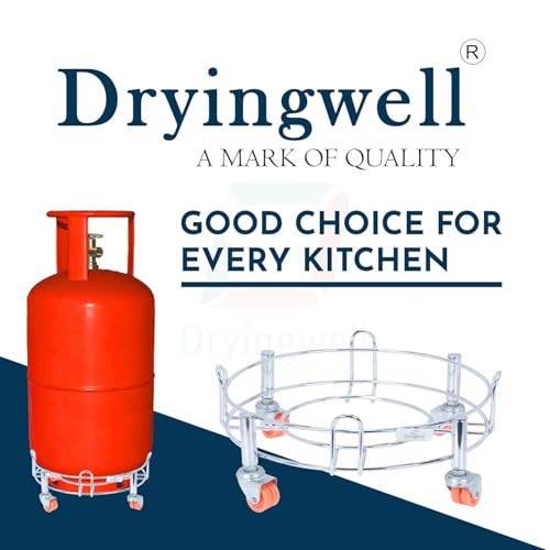 Image of (BHAGWATI) Strong and Heavy Premium Stainless Steel LPG Gas Cylinder Trolley with Heavy Duty Wheels for Home (1pc)