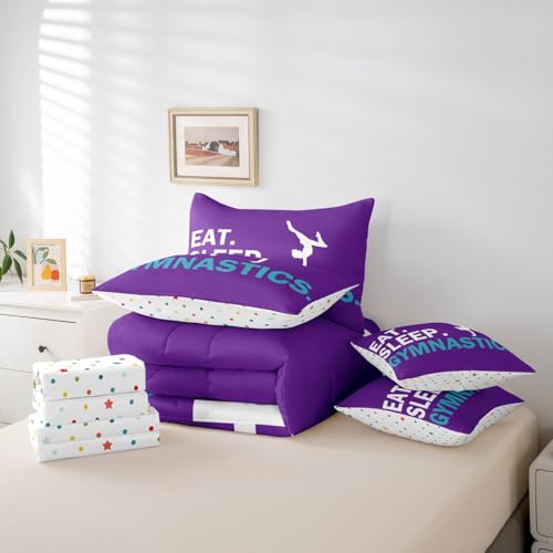 Image of Feelyou Gymnastics Bedding Set Full Size 7 Piece for Kids Women