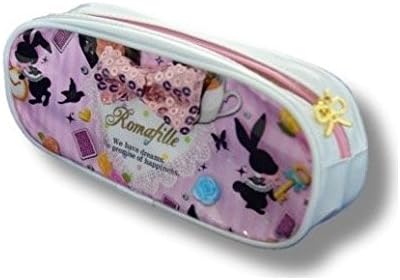 Student, College, Dorm Pen Case Disney Alice in Wonderland Cute Girls Design Oval Shaped Lined Interior Zipper Pencil Pen Case Pink