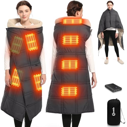 FERNIDA Heated Blanket Battery Operated, Cordless Heated Blanket with Rechargeable Battery Pack...