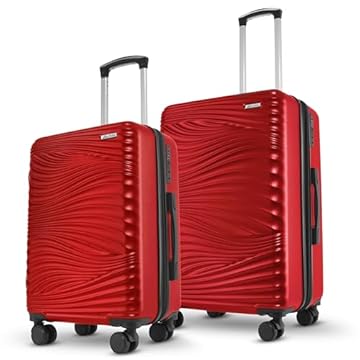 Jogo De Mala De Viagem Expansível Rodinhas 360 (Vermelho)