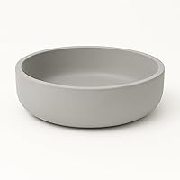 Handcrafted 6-Inch Concrete Succulent Pot Bowl - Modern Minimalist Planter, Candle Holder, Wedding Favor Gift (Charcoal or Cement Gray)