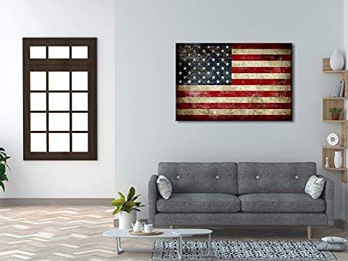 Image of Pyradecor Large Old Vintage American Flag Canvas Prints Wall Art Pictures Paintings for Living Room Office Home Decorations Modern Abstract Landscape Artwork 24 inch x 36 inch