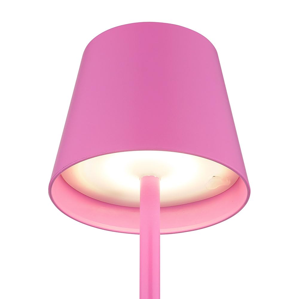 Außenleuchte Tischlampe Akku Tischleuchte Touchdimmer Flaschenaufsatz CCT, pink, USB-C, LED 3W 200Lm warm-kaltweiß, DxH 11,5x36 cm, 2er Set