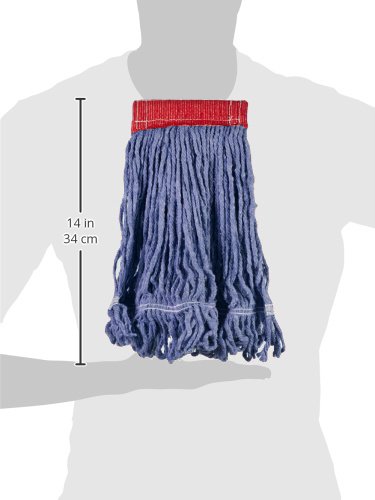 Amazon Basics Loop-End Synthetic Mop Head, 5-Inch Headband, Small, Blue - 6-Pack