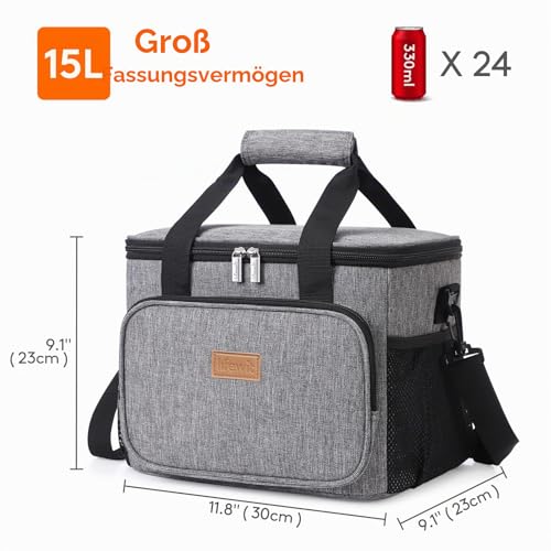 Lifewit Kühltasche klein, Isolierte Cooler Bag, Lunchtasche 15L 24 Dosen – Ansicht 2