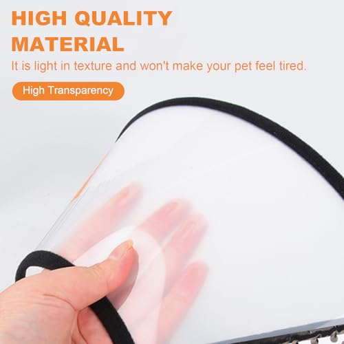 DAJING Cat Cone - Lightweight Plastic Elizabethan Collar for Cats Mini Dogs, and Rabbits, Transparent - Image 3