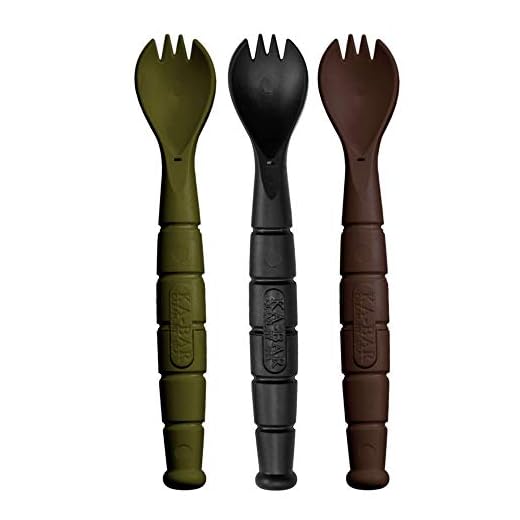 Kabar - Field KIT Spork/Knife - 3 Pac with 1 OD Green - 1 Black - and 1 Dark Brown
