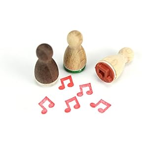 Stemplino® Ministempel – Motief: Note – 12 mm diameter – houten stempel kinderen stempel Bullet Journal stempel met note…