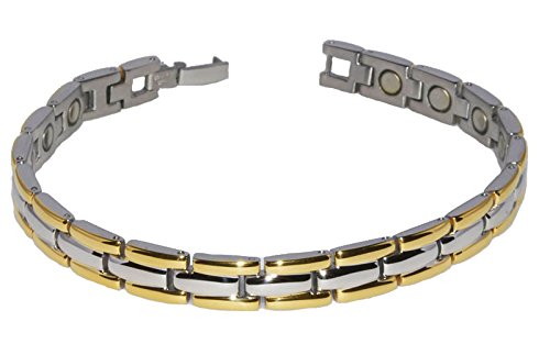 Gold and Silver Magnetic Therapy Link Fashion Bracelets for Men and Women, healing