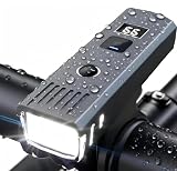 (B20-デジタル表示) 自動点灯 光センサー 自転車ライト USB充電式 4モード 2000mAh IP65防水 1000ルーメン IPX4防水 Type-C充電