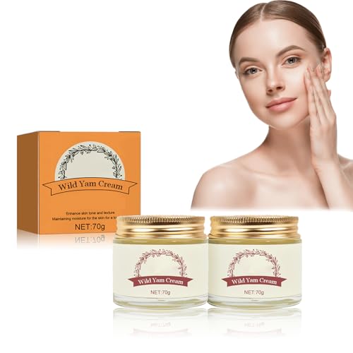 Tkekruh 2PCS Crème D'igname Sauvage 70g, Wild Yam Cream Organic, Wild Yam Root Cream, Crème Visage Anti-âge, Women's Wild Yam Cream Hydratante, Skin Moisturizer, Botanical Balancing Cream