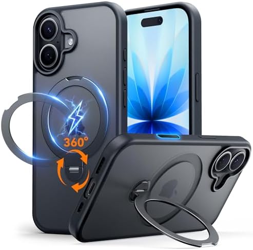 Peerock for iPhone 17 Case: with 360° Spin Magnetic Stand, Camera...