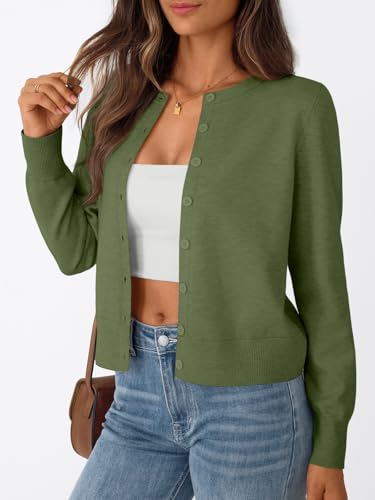Image of Trendy Queen Lightweight Cardigan Sweaters for Women 2026 | Soft Knit Button-Down, Classic Fit Open-Front Layering Piece for Fall, Winter & Office Wear