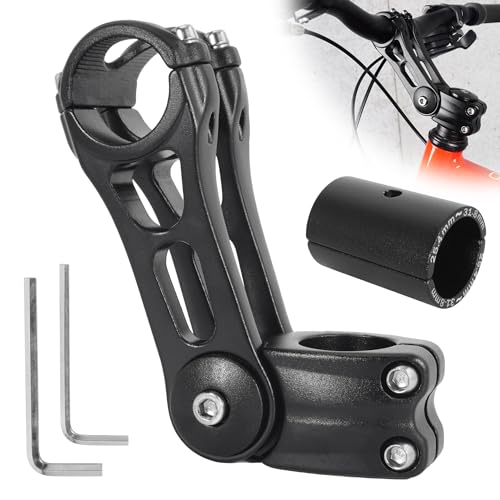 RUTU Bicycle Stem Riser, Adjustable Bike Stem 31.8mm Â± 70 Degree - 130mm MTB Bike Stem Riser for Angle Adjustment, Mountain Bike Handlebar Riser Compatible with Road Bike BMX City Bike Bicycle