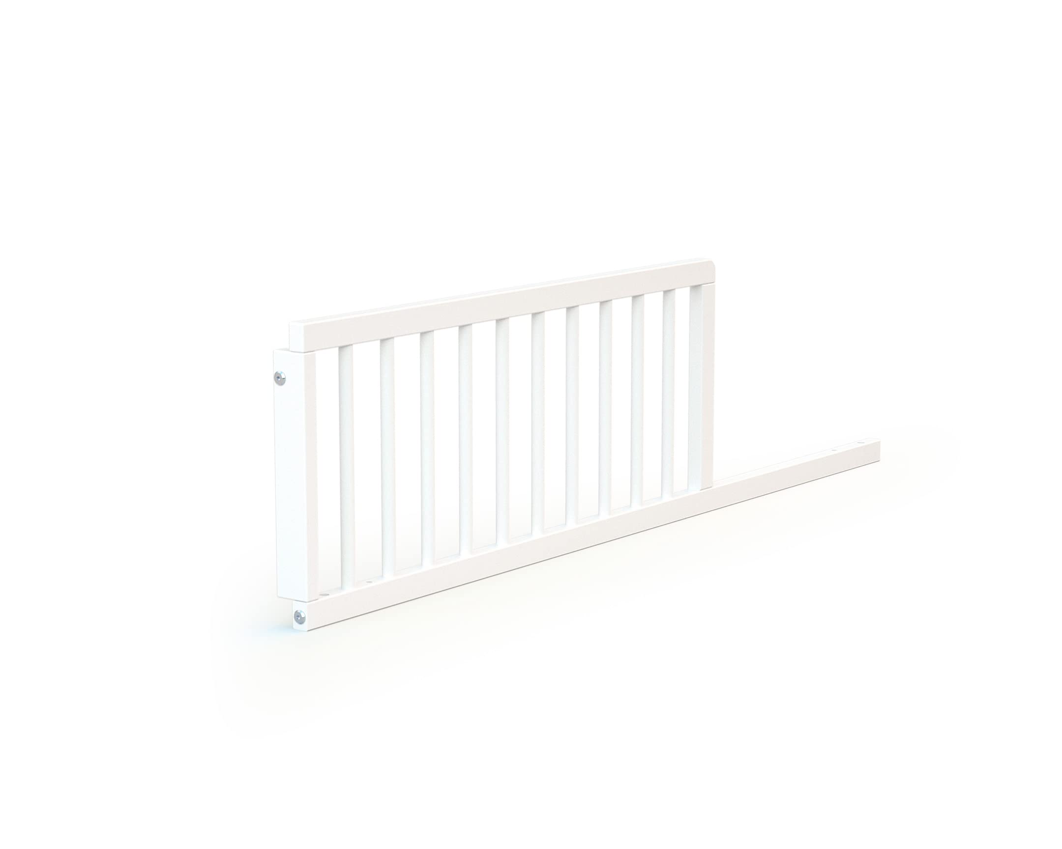 AT4 - Barrière de lit bébé 120cm FESTIVE Blanc - 120 x 32 x 4 cm | Facile à installer | En bois massif