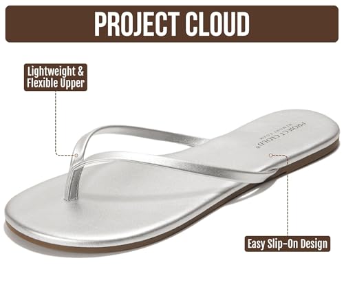 Image of Project Cloud Flip Flops for Women Footwear- Lightweight and Memory Foam Insole Sandals for Women 2026 - Durable Non-Slip Beach Essentials Flats for Women Sandals (Foundations)