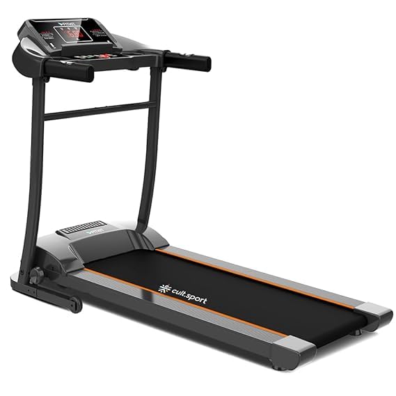Fitkit by Cult FT100 Smart Incline Motorised Treadmill | 3HP BLDC Motor | 110kg Capacity | 15-Level Auto Incline | 12 km/hr Speed | Foldable &...