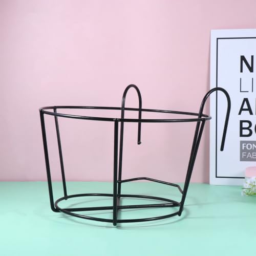Support suspendu pour pot de fleurs balcon et jardinière en fer noir - 8