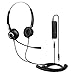 Produktbild TWOTW Telefon Binaural Headset RJ9 Dual mit Noise Cancelling Mikrofon Lautstärkeregler Call Center Kopfhörer für Festnetztelefone Komfort Langlebig Stark
