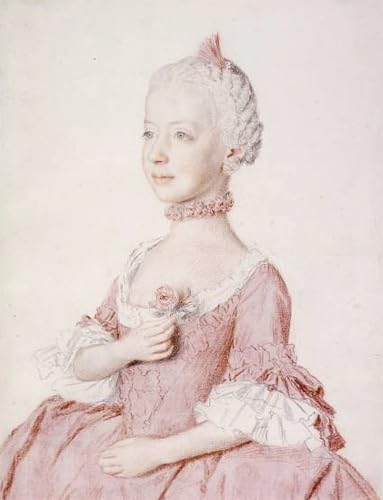 Portrait of Maria Carolina of Austria affiche toile Liotard pour décoration murale