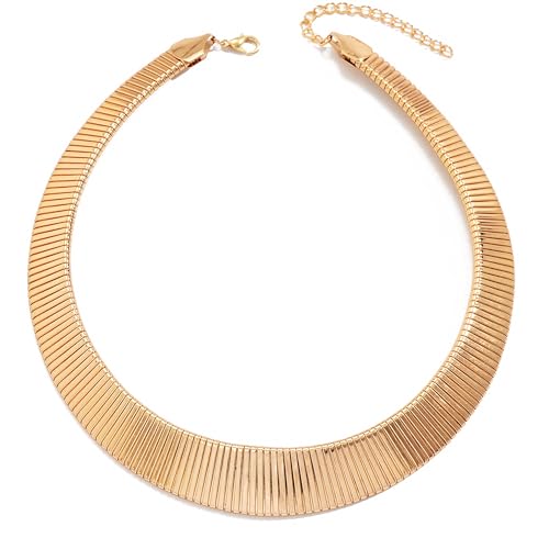 immerFancy Chunky Gold Statement Choker Necklace for Women, Trendy Gold