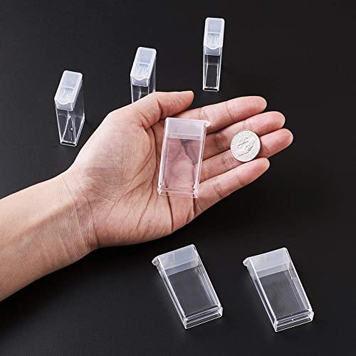 Image of FASHEWELRY 64 Grids Small Diamond Painting Storage Containers 2x1 Inch Clear Flip Top Seed Bead Organizer Boxes with Label Stickers for Diamond Dots, Pony Beads, Nail Glitters
