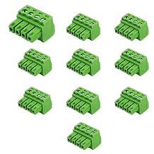 10 PCS 4 Pin 3.5mm Pitch PCB Screw Terminal Block Connector, Male Plug for 28-16AWG,Pluggable Quick Connector-4 Pole