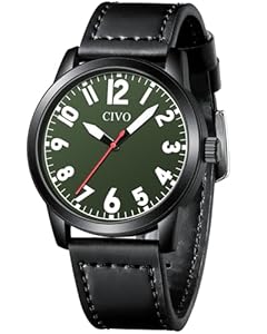 Montre Homme Noire en Cuir CIVO