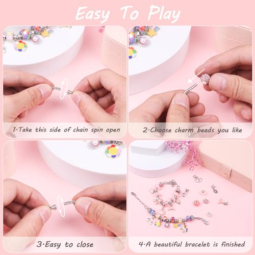 Ufu JMKXS006 Charm Bracelet Making Kit - Girls 120 Pcs Diy Beaded Jewelry Making Kit thumb #3