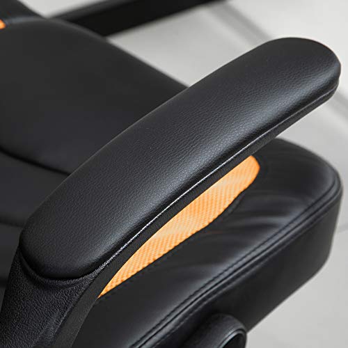 Poltrona da Gaming o da Ufficio in Similpelle Gialla, Braccioli Pieghevoli Schienale e Altezza Regolabile 117-127Acm - Sedia gaming - Immagine 8