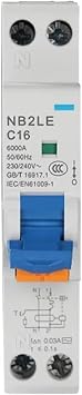 Residual Current Operated Leakage Protection Switch Circuit Breaker,Compatible For CHINT,NB2LE B C Type A AC 1P+N RCBO 30MA 10A 16A 20A(Curve B-AC,16A)