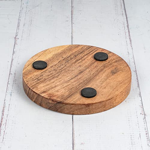 Samhita Acacia Wood Round Coasters Protection Tabletop ,Countertop and Surfaces from Water Marks or Damage | Home & Office Decor | Housewarming Gift (Set of 4) (4" x 4" X 0.5") - Thumbnail 4