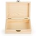 Caydo 2 Pieces Unfinished Pine Wood Box with Hinged Lid and Front Clasp for Arts Hobbies, Jewelry Box and Home Storage, 6 x 4 x 2 inch