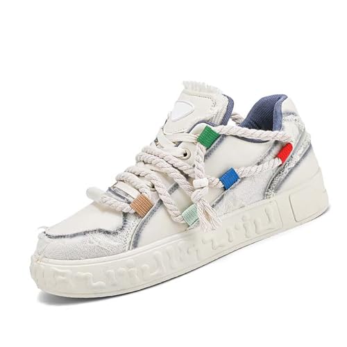 EIRLYGRINE Men's Fashion Sneakers Skateboard Shoes Beige