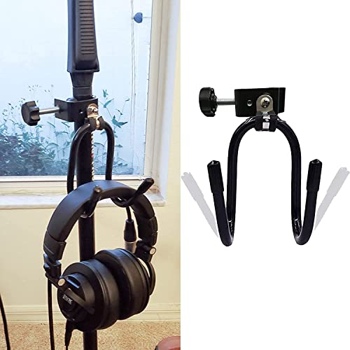 Headphone Hanger Stand Tambourines Mount Cowbell Mounting Bracket, Clamp-On Universal Accessory Holder, Music Accessory, for Studio Microphone/Musical Stand - No Instrument