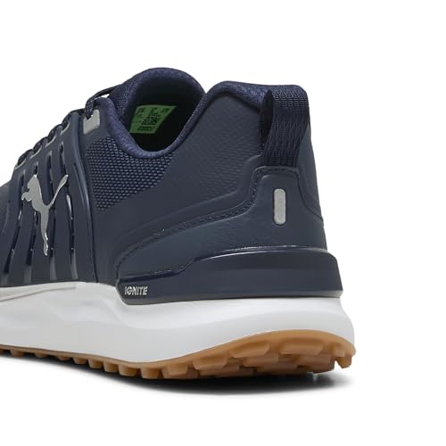 PUMA Men's Ignite Elevate 2 Golf Shoes, DEEP Navy Silver-Gum, 8.54