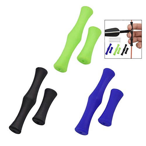 iPobie 3 Pcs Protector de Dedos de Arco, Dedo de Silicona Equipo de Protección de la Cuerda del Arco Accesorios de Arco y Flecha Apto para Principiantes(Negro, Azul, Verde)
