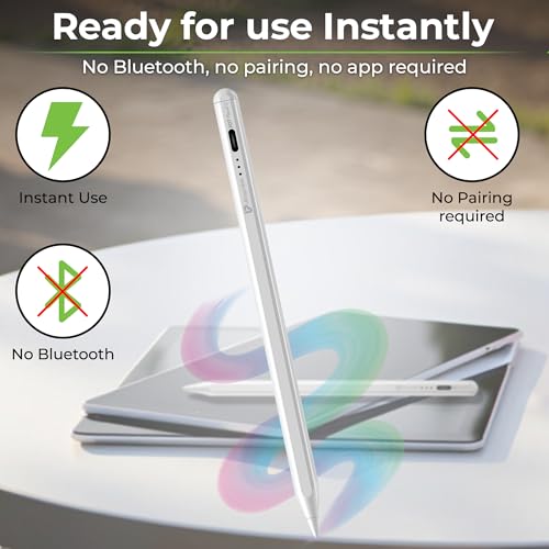 Image of UltraProlink JOT Pencil 2 | Stylus Pen for iPad, Android Tablets & Mobiles| |Magnetic|10Hr Use| Fast Charging| 12-Month Warranty|for iOS & Android Touchscreens| LED Indicators|2 Nibs
