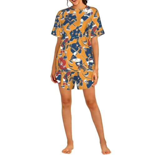 Pyjama imprimé hockey femme pour des soirées cocooning et fraîches