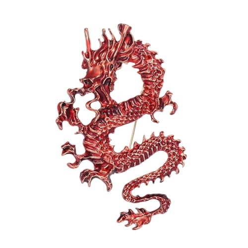 Image of Dragon Brooch Pins for Women, Chinese Dragon Brooch Pin, Lucky Dragon Talisman Brooch Lapel Pin, Bohemian Dragon Brooches Pins for Women Hat Bag Suit Dress Accessories