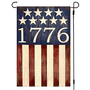 1776 USA Patriotic Garden Flag 12×18 Inch Double Sided Rustic Stars and Stripes Red White Blue Heavy Duty Polyester Outdoor Yard Decoration for 4th of July, Memorial Day, & Veterans Day
