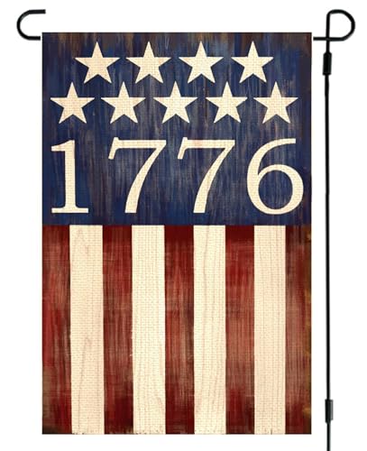 ARGOOFG 1776 USA Patriotic Garden Flag 12x18 Inch...