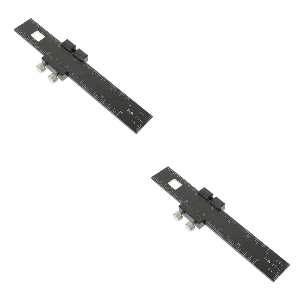 BESTonZON2pcs Slide Rule Woodworking Sliding Ruler Slider Ruler Multi-function Carpentry Ruler Fluffy Pens for Girls Convenient Ruler Portable Ruler Positioning Block Metric System Metal