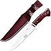 Best.Buy.Damascus1 Red Wood 12" Fixed Blade Custom 440c Stainless Steel Hunting Knife with Leather Sheath + Black Nylon Sheath 100% Prime Quality